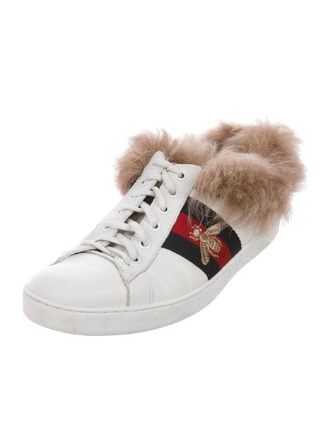 gucci ace web sneakers|gucci ace sneakers with fur.